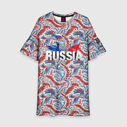 Платье клеш для девочки Happy Russia волнистые узоры, цвет: 3D-принт