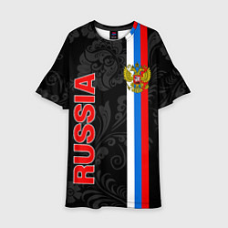 Платье клеш для девочки Russia black style, цвет: 3D-принт