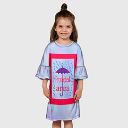 Платье клеш для девочки Защищенная зона, цвет: 3D-принт — фото 2
