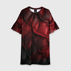 Платье клеш для девочки Black red texture, цвет: 3D-принт