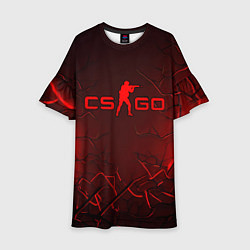 Платье клеш для девочки CSGO logo dark red, цвет: 3D-принт