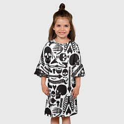 Платье клеш для девочки Human osteology, цвет: 3D-принт — фото 2