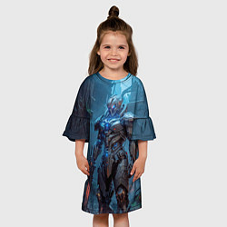 Платье клеш для девочки Робот штурмовик, цвет: 3D-принт — фото 2