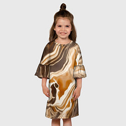 Платье клеш для девочки Яшма серая, цвет: 3D-принт — фото 2