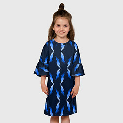 Платье клеш для девочки Синяя ночь, цвет: 3D-принт — фото 2