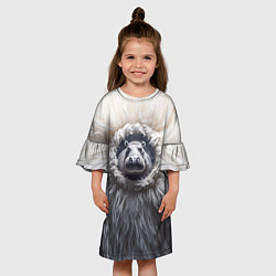 Платье клеш для девочки Брутальный бегемот, цвет: 3D-принт — фото 2