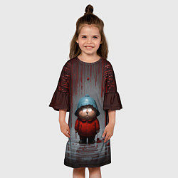 Платье клеш для девочки Грустный Эрик Картман, цвет: 3D-принт — фото 2