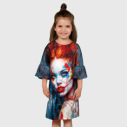 Платье клеш для девочки Clown girl, цвет: 3D-принт — фото 2