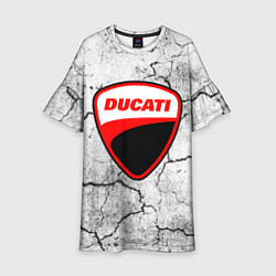 Платье клеш для девочки Ducati - потресканная земля, цвет: 3D-принт