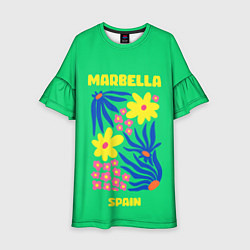 Платье клеш для девочки Марбелья - Испания, цвет: 3D-принт