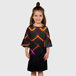 Платье клеш для девочки Неоновые световые плиты, цвет: 3D-принт — фото 2