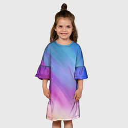 Платье клеш для девочки Абстрактная текстура акварельного градиента, цвет: 3D-принт — фото 2