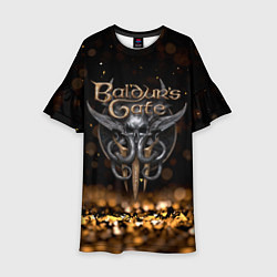Детское платье Baldurs Gate 3 logo dark gold logo