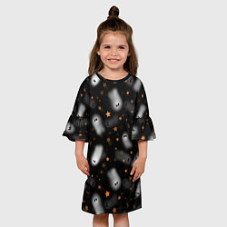 Платье клеш для девочки Милые привидения - паттерн, цвет: 3D-принт — фото 2