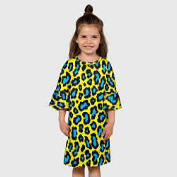 Платье клеш для девочки Кислотный леопард паттерн, цвет: 3D-принт — фото 2