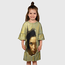 Платье клеш для девочки Девушка выглядывает, цвет: 3D-принт — фото 2