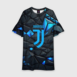 Платье клеш для девочки Blue logo Juventus, цвет: 3D-принт
