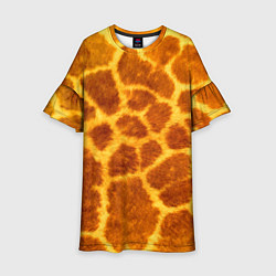 Платье клеш для девочки Шкура жирафа - текстура, цвет: 3D-принт
