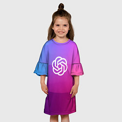 Платье клеш для девочки Chat GPT, цвет: 3D-принт — фото 2