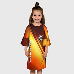 Платье клеш для девочки Alpina - теплое свечение, цвет: 3D-принт — фото 2