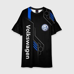 Платье клеш для девочки Volkswagen - blue technology, цвет: 3D-принт