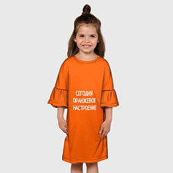 Платье клеш для девочки Сегодня оранжевое настроение, цвет: 3D-принт — фото 2