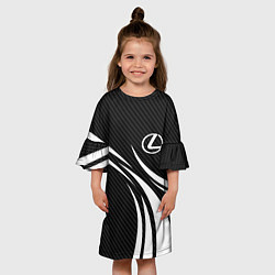 Платье клеш для девочки Lexus - carbon line, цвет: 3D-принт — фото 2