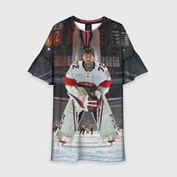 Платье клеш для девочки Sergey Bobrovsky - Florida panthers - hockey, цвет: 3D-принт