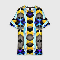 Платье клеш для девочки Vanguard geometric pattern - neural network, цвет: 3D-принт