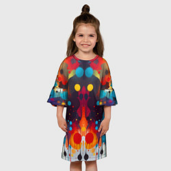 Платье клеш для девочки Mirrow colorful blots - abstraction - vogue, цвет: 3D-принт — фото 2