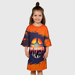 Платье клеш для девочки Лого Team Fortress 2, цвет: 3D-принт — фото 2