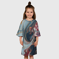 Платье клеш для девочки Москва палитра, цвет: 3D-принт — фото 2