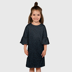 Платье клеш для девочки Чёрно-синий паттерн, цвет: 3D-принт — фото 2