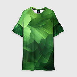 Платье клеш для девочки Green lighting background, цвет: 3D-принт