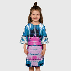 Платье клеш для девочки Ladder - art - texture, цвет: 3D-принт — фото 2