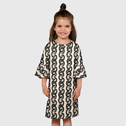 Платье клеш для девочки Абтракция Геометрический узор в этническом стиле, цвет: 3D-принт — фото 2