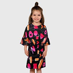 Платье клеш для девочки Яркие маркеры, цвет: 3D-принт — фото 2