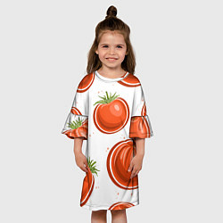 Платье клеш для девочки Помидорчики, цвет: 3D-принт — фото 2