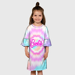 Платье клеш для девочки Тай Дай Барби, цвет: 3D-принт — фото 2