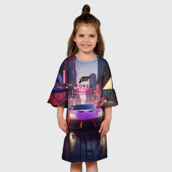 Платье клеш для девочки Forza Horizon street racing, цвет: 3D-принт — фото 2