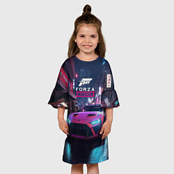 Платье клеш для девочки Forza night racing, цвет: 3D-принт — фото 2