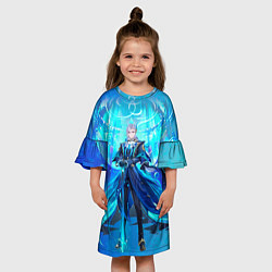 Платье клеш для девочки Нёвиллет Геншин Импакт, цвет: 3D-принт — фото 2
