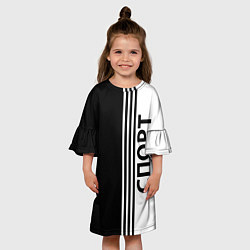 Платье клеш для девочки Спорт три полоски, цвет: 3D-принт — фото 2
