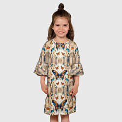 Платье клеш для девочки Бабочки узор, цвет: 3D-принт — фото 2