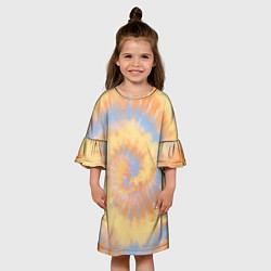 Платье клеш для девочки Tie-Dye дизайн, цвет: 3D-принт — фото 2