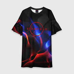 Платье клеш для девочки Starfield red logo, цвет: 3D-принт