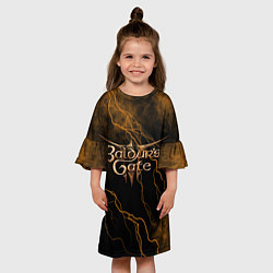 Платье клеш для девочки Врата Балдура молния, цвет: 3D-принт — фото 2