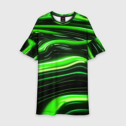 Платье клеш для девочки Зеленые объемные элементы, цвет: 3D-принт