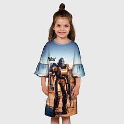 Платье клеш для девочки Robot Fallout, цвет: 3D-принт — фото 2