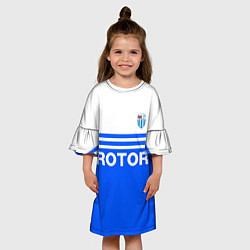 Платье клеш для девочки ФК Ротор - синии линии, цвет: 3D-принт — фото 2